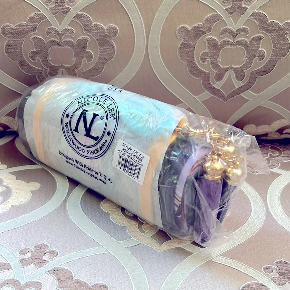 NICOLE LEE~BEACH TOWEL-w/Crossbody Bag & Tassel Keychain~NEW in Sealed Pkg